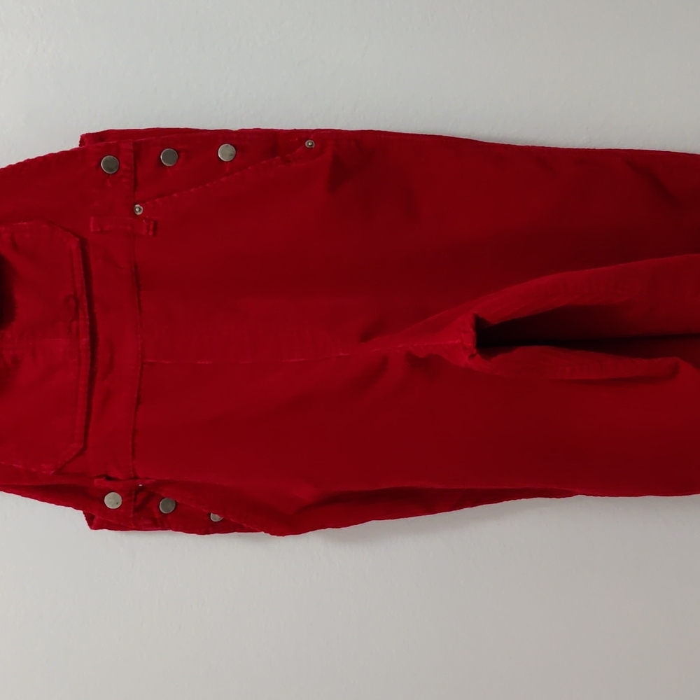 Moda International Vintage Awesome Red Corduroy Overalls